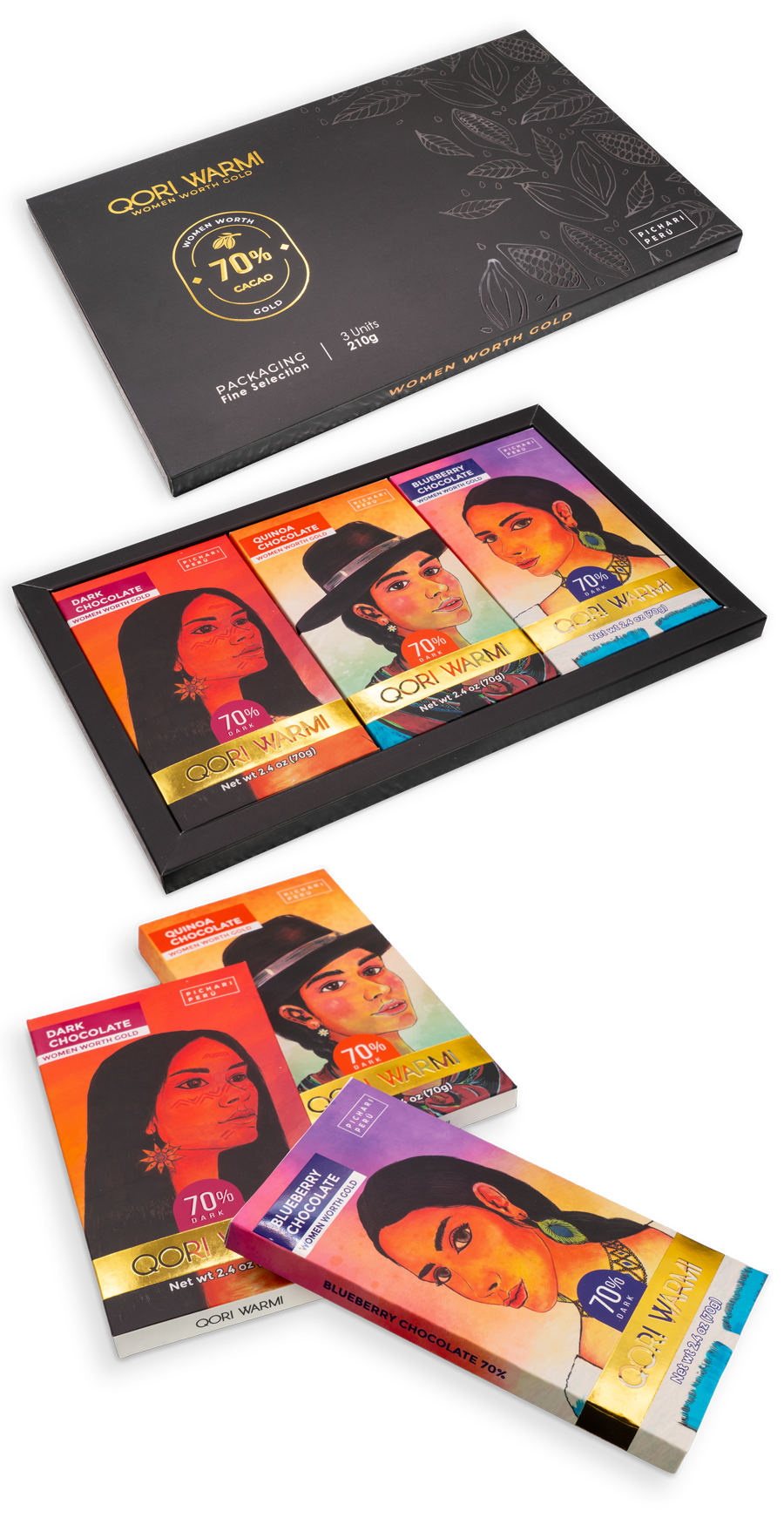 QORI WARMI 3-Pack Chocolate Bar Gift Set
